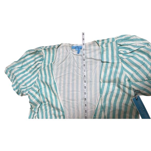 Draper James RSVP Dress Womens Size M Puff Sleeve Turquoise Blue - Picture 5 of 6